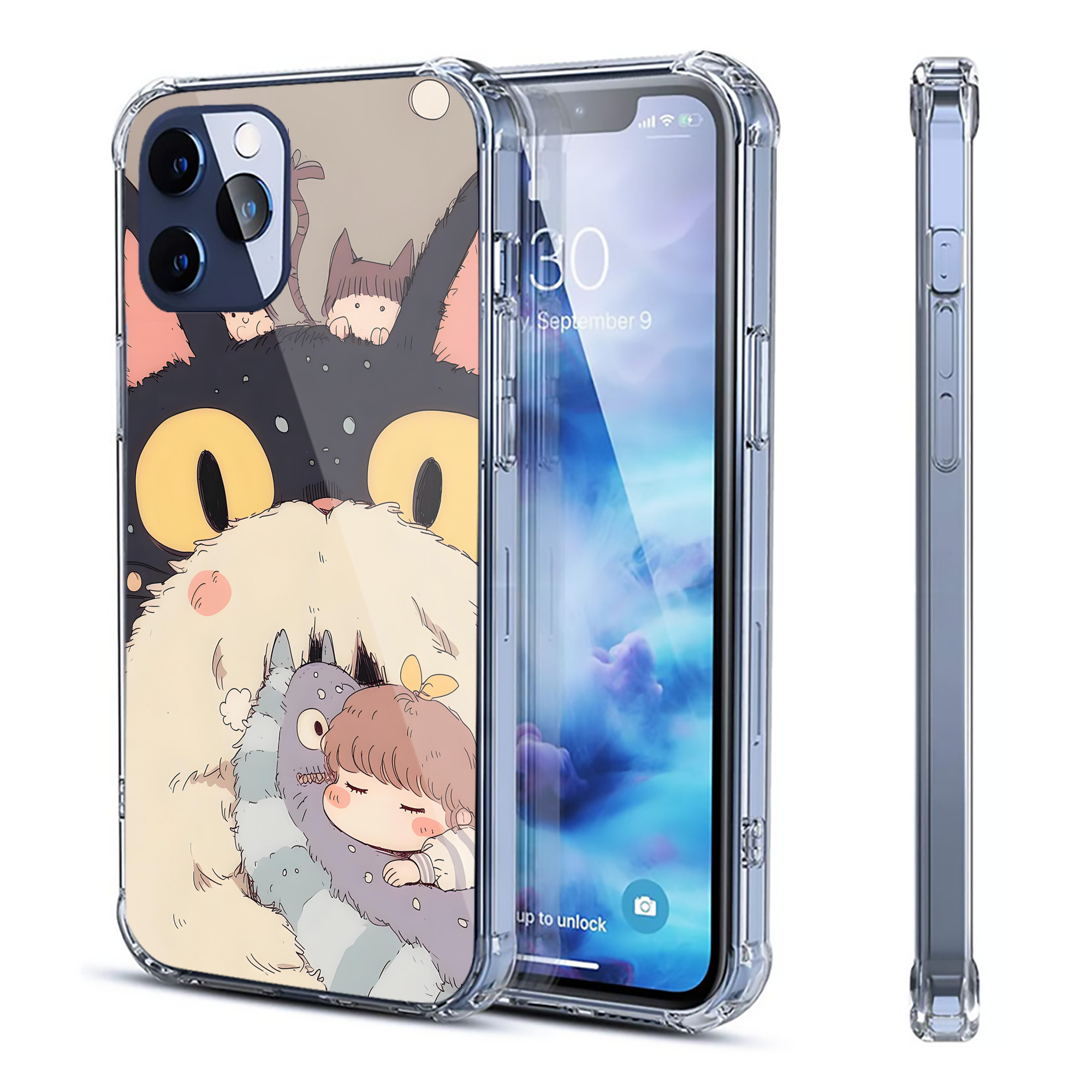 （画像用） となりのトトロ 草壁メイ 草壁サツキ My Neighbor Totoro Satsuki Kusakabe Mei Kusakabe 【iPhone 12シリーズ対応】透明スマホケース（クリアソフトケース）